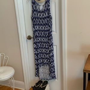 Easy blue and white hi/lo dress